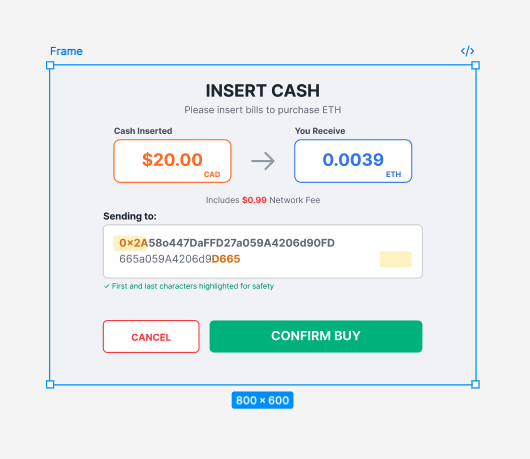 After - Full wallet address with highlighted characters