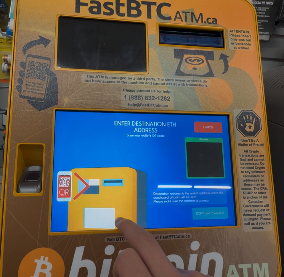 Step 5 - Enter destination wallet address