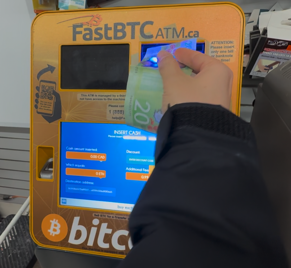 Step 5 - Inserting cash into the machine